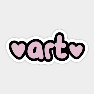 Cute pink art typography design with hearts Sticker